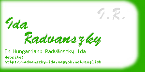 ida radvanszky business card
